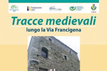 Locandina dell'evento che riprende la Gran Masun di Carema e una miniatura di una chiesa romanica